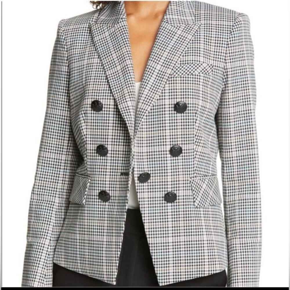 NEW VERONICA BEARD Diego Check Cotton Blend Dickey Jacket SIZE 4 NWOT